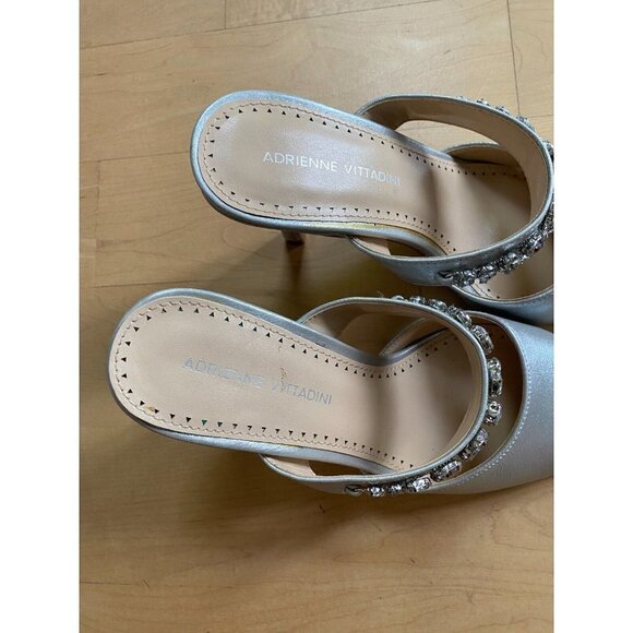 ADRIENNE Vittadini BNWT Women's "Gravity" mule sandal sz 7.5 jewels silver - Picture 4 of 7